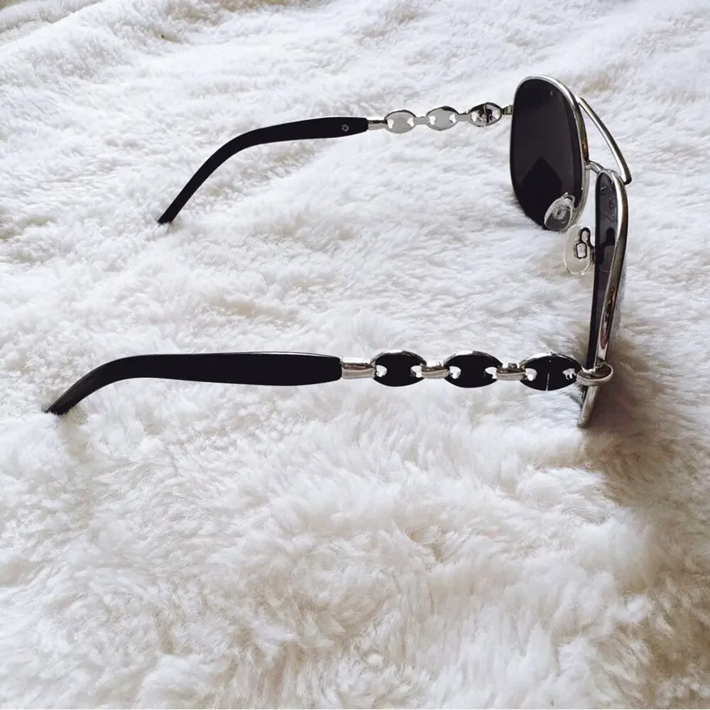 Brock Black Sleek Aviator Sunglasses